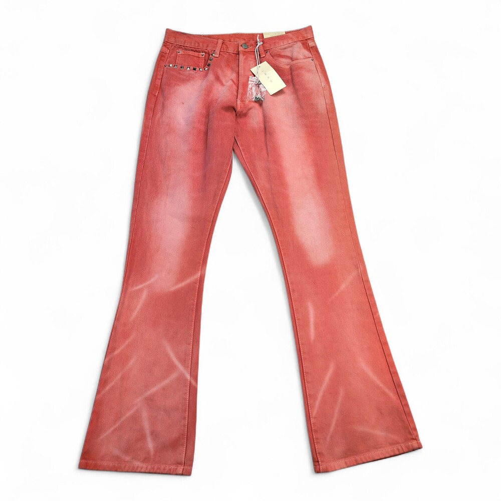 mnml Women's Flare Jeans Size‎ 31 Coral Wash Stud Detail